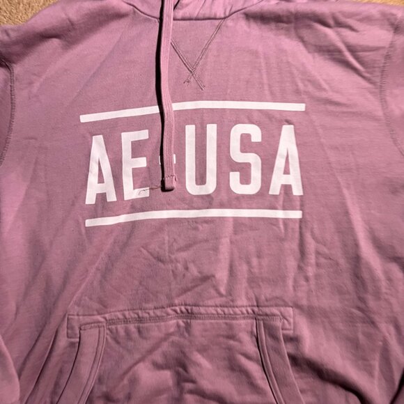 American Eagle Outfitters XXL Pink Purple AE USA Hoodie Pullover Sweatshirt (L) - Picture 2 of 6